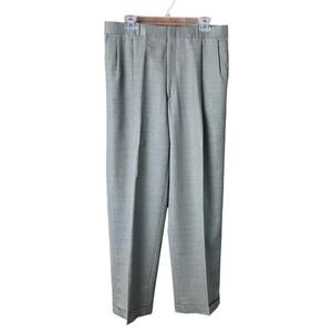 Paul Cicchini Custom Italian Fabric Pleated Dress Suit Pants Gray FLAW 34 x 30